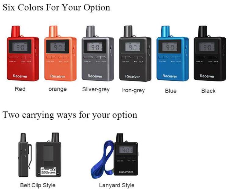 Simultaneous Interpretation System 6 colors to choose from Sistema di interpretazione simultanea One-to-Many per conferenze aziendali(图17)